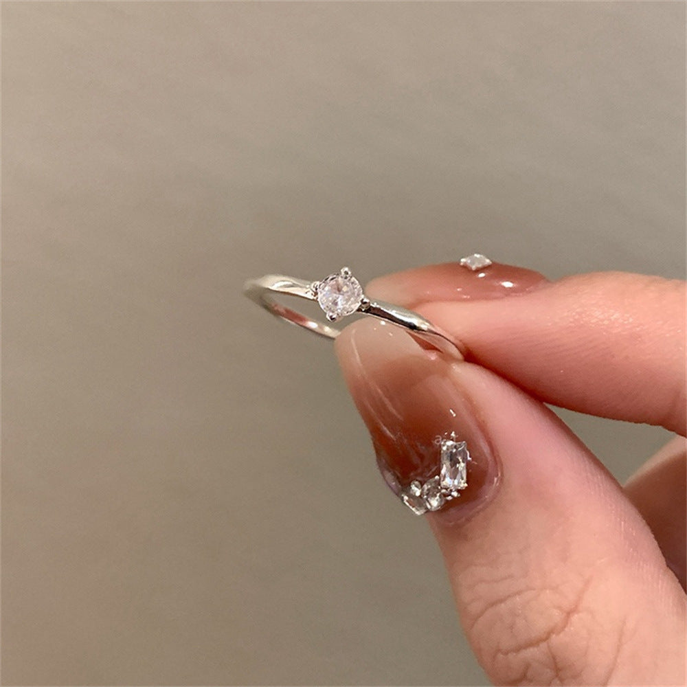 Wholesale Autumn and Winter Flash Diamond Zircon Does Not Fade High-end Luxury Sterling Silver Rings
